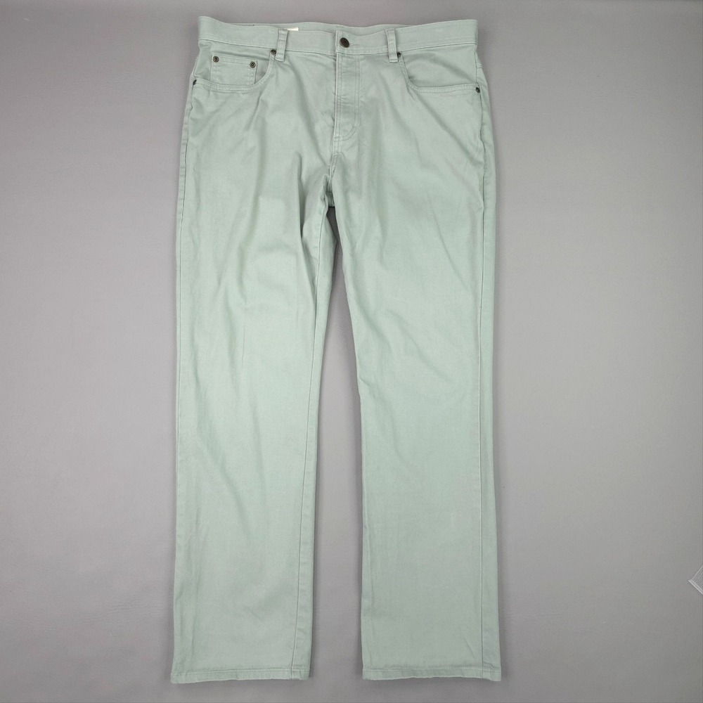 Onward Reserve Chino Pants Mens 38x32 Green Stretch 5 Pocket Straight Casual
